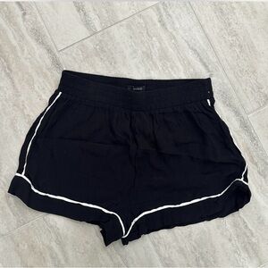 Forever 21 Black Thin Silk-like Shorts with White Trim